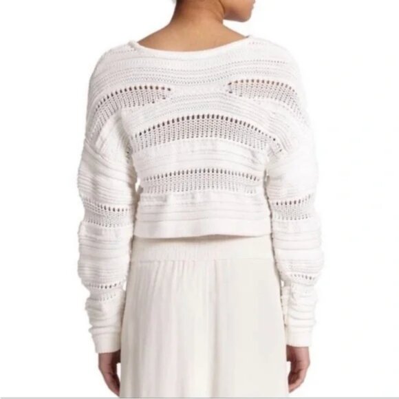 Helmut Lang Textured Crop Loose Knit Sweater - Picture 3 of 8